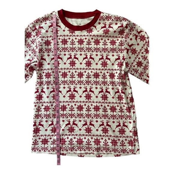 Pottery Barn Kids Women’s Size M Organic Cotton Red Christmas Sleep Top EUC - Picture 5 of 9